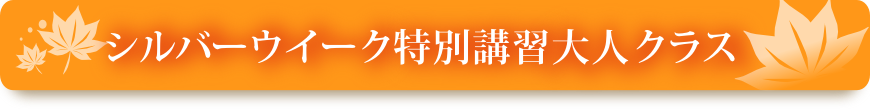 シルバーウィーク特別講習大人クラス